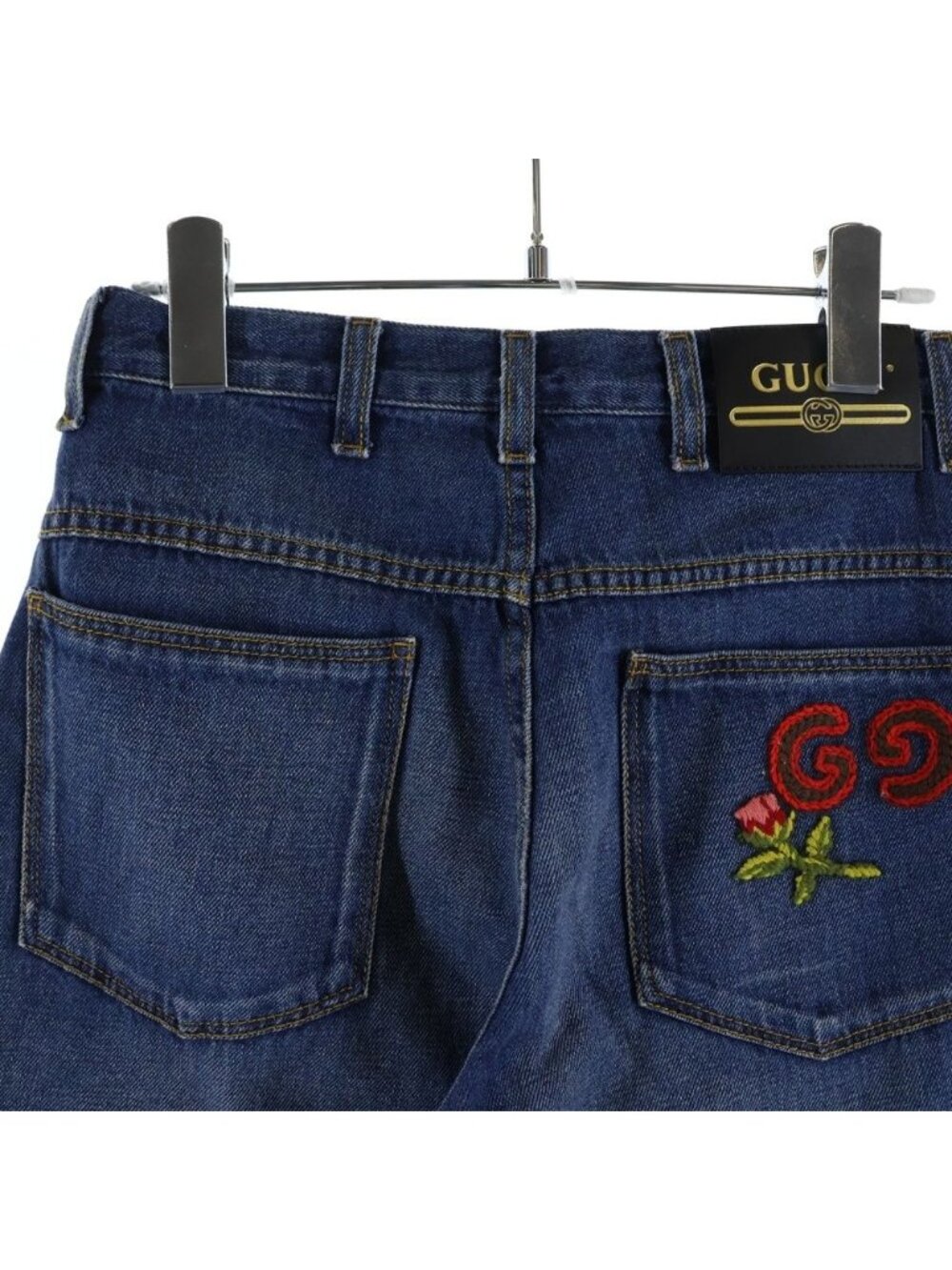 Gucci Wide Leg Denim Pants Indigo Blue - Picture 4 of 9